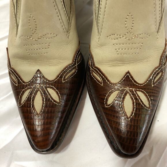 Nine West Vintage leather suede womens 7.5 western pointed toe booties shooties - Picture 9 of 11